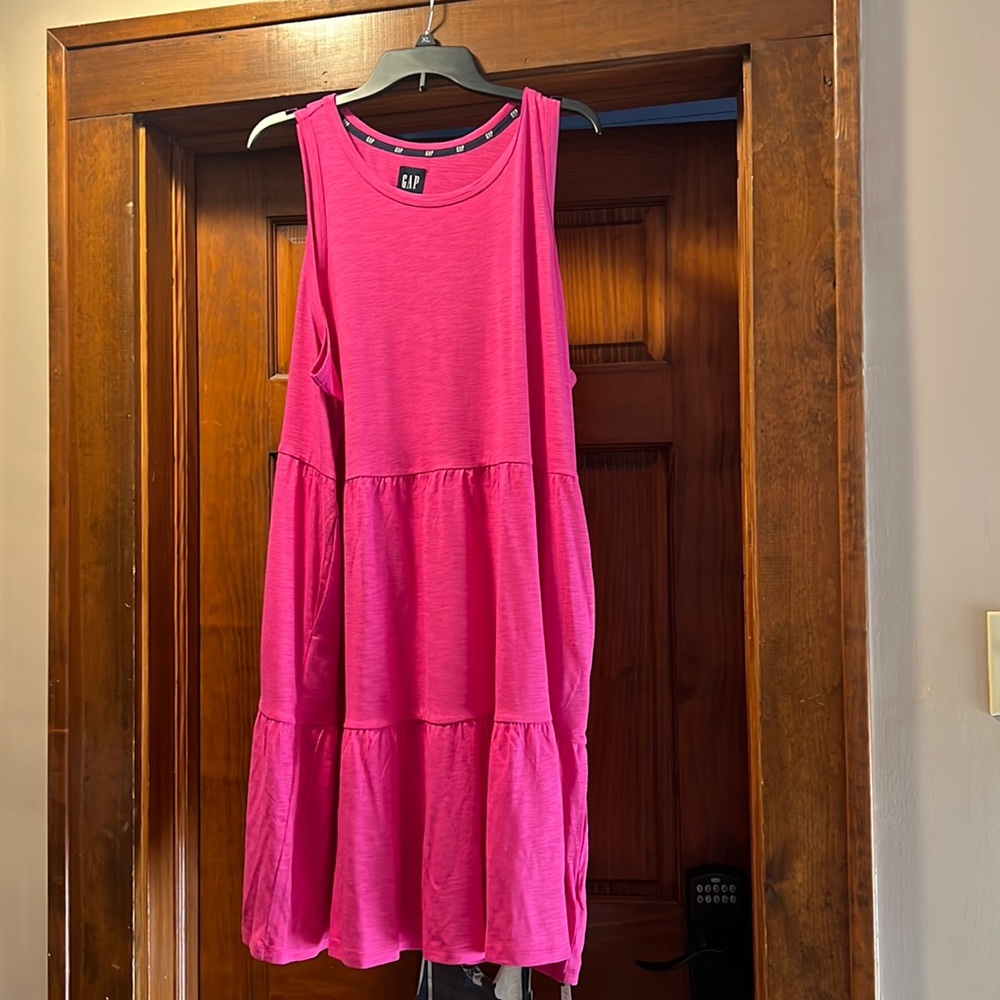 Women’s pink dress.
